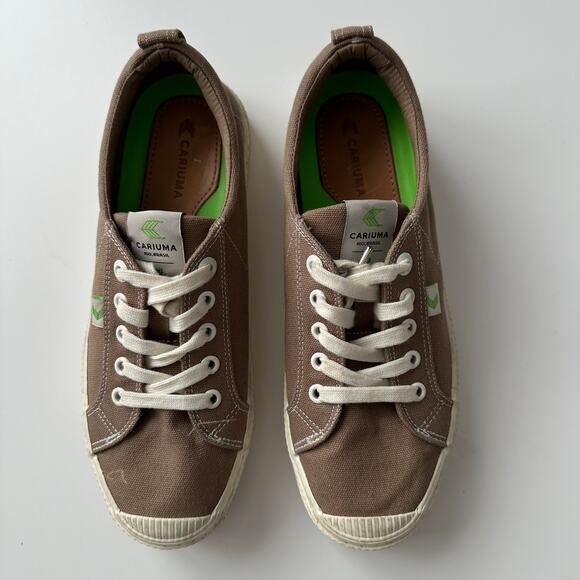 Cariuma Sand Contrast Stitch Organic Canvas Cork Footbed Sneaker W 9 M 7.5 - Picture 3 of 6